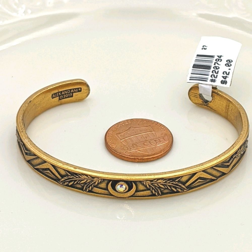 Alex Ani Rafaleian Gold Celestial Moon Cuff NWT